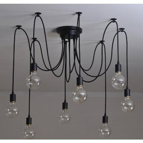 Retro Spider Chandelier Lamp American Country Edison Pendant Light Classic 6-16 head E27/E26 Adjustable DIY Vintage Ceiling Lamp