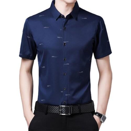 Summer Men Shirt Fashion Social Shirt Printed Single Breasted Turn-down Collar Shirts Tops camisas de hombre рубашка мужская2021