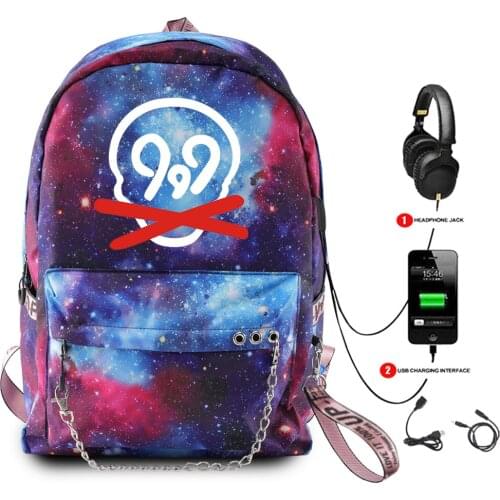 Juice Wrld Backpack Fashion Starry Sky Backpack USB Multifunction Backpack Oxford Travel School Bags Streetwear Hip Hop Backpack