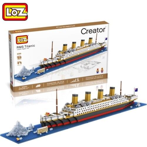 LOZ Building Blocks Toys RMS Titanic Ship 3D Building Blocks Toy Titanic Boat 3D Model Educational Quiz Gift Toy for Children