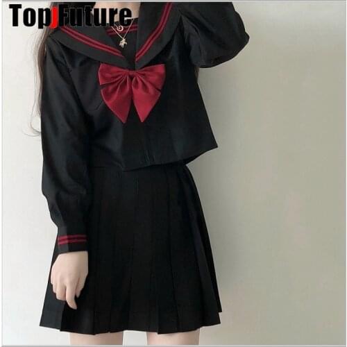 BLACK Orthodox college style Japanese student school uniform JK Uniform suit BAD GIRL GIcosplay sailor suit class suit