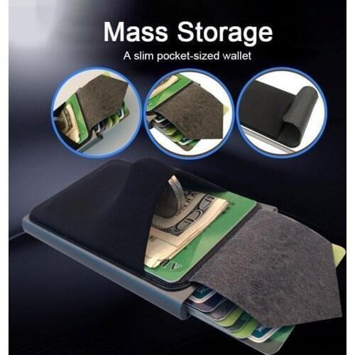 Pop-out RFID Card Holder Slim Aluminum Wallet Elasticity Back Pouch ID Credit Card Holder Blocking Protect Travel ID Cardholder