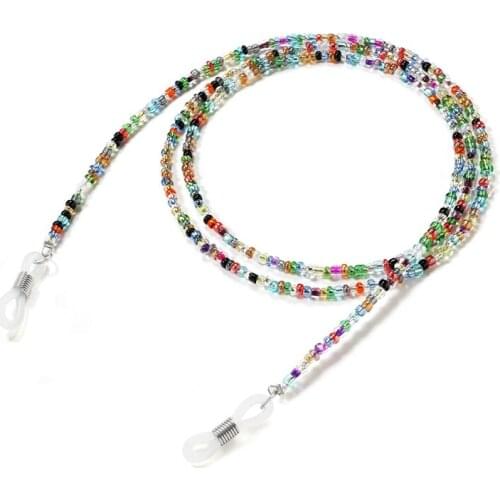 Rainbow Beads Chain Sunglasses Chain Women Colorful Necklace Reading Glasses Cord Holder Neck Strap Rope for Eyewear Accessories