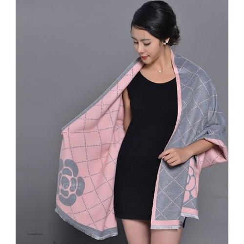 Women Winter New Cashmere Shawl Scarf Soft Pashmina Elegant Ethnic Style Wrap Scarves Keep Warm Bandelet Thickened Blanket