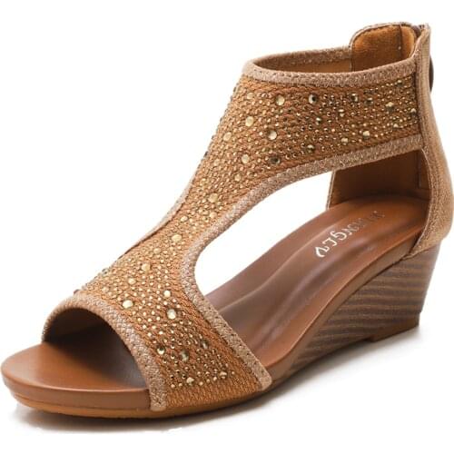 2020 Bohemia peep toe sandals wedges shoes for women Roman Summer Gladiator shoes Mother shoes Plus Size Platform Sandals