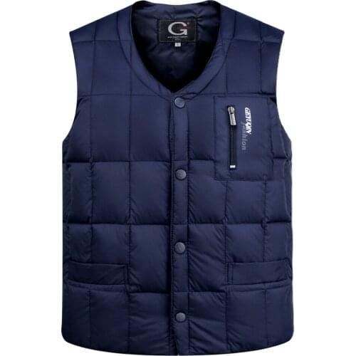 White Duck Down Jacket Vest Men Autumn Winter Warm Waterproof Sleeveless Button Down Lightweight Waistcoat Casual Male