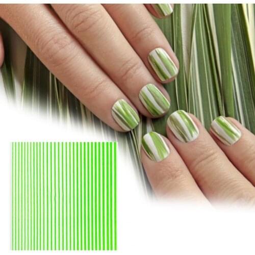 12 Pcs Nail Strip Fadeless Easy Operate 3D Paper Stripe Line Nail Removable Striping Tape Nail Decals for Women