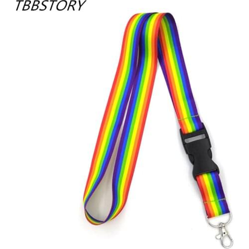 12Pcs Gay Pride Rainbow Mobile Phone Neck Straps Lanyard For Keys ID Pass Card Mobile Phone USB Holder Hang Rope Webbing Lanyard
