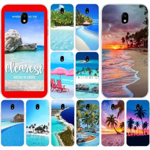 185H summer Beach Scene at Sunset on Soft Silicone Tpu Cover phone Case for Samsung j3 j5 j7 2016 2017 a3 2016 a5 2017 a6 2018