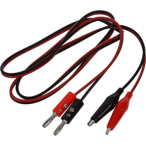 2 Pcs Red Black Banana Plugs to Alligator Clips Probe Test Cable 1M
