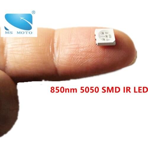 2pcs/lot 5050 SMD 850nm infrared LED IR LED 3 chips 12mil For CCTV camera Surveillance accessory