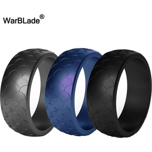 3pc/set Men Silicone Rings Food Grade FDA Silicone Finger Ring Hypoallergenic Flexible Outdoor Sport Antibacterial Rubber Bands