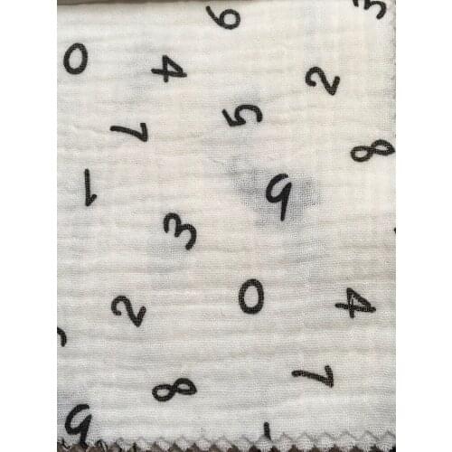 100% Cotton Black Pattern Double Gauze Soft Fabric 140cm width 125 gsm baby blanket sewing fabric 5 meters sample test CD05B