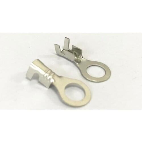 50pcs terminal connector copper 4mm hole diameter Ring Fork type Circular Splic Wire Naked Connector NEW