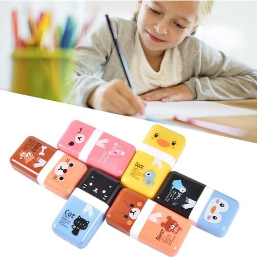6 Pcs Pencil Erasers Shaving Roller Case Animal Themed Eraser Cute Fun Party Favor School Supplies For Kids Christmas Gift