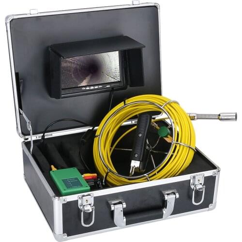 7inch DVR 17MM Pipe Inspection Video Camera, 20M IP68 Waterproof Drain Pipe Sewer Inspection Camera System 1000TVL Camera