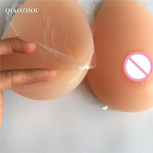 800g C cup teardrop shape silicone breast form self adhesive stickers bust for man cosplay realistic natural soft transgender