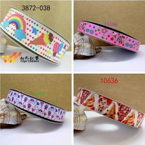 Free shipping 50 yard cartoon printed grosgrain ribbon 3872