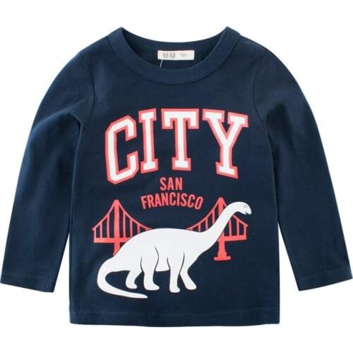 Childrens Clothing Autumn And Winter a Thing Ready Children Autumn Boy T-shirt Cotton Bottoming Shirt Dinosaur