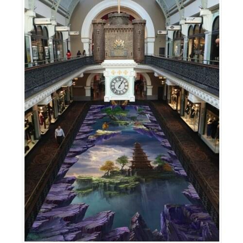 Home Decoration 3d wallpaper pvc Cliff 3D stereoscopic floor floor wallpaper 3d for bathrooms