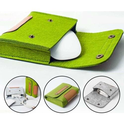 Key Coin Package Mini Felt Pouch Chargers Storage Bags For Travel Earphone Card Power Bank Storage Bag Home Storage Organizer