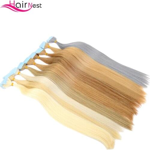 Hair Nest Double Sided Strong Waterproof Tape In Hair Extensions Skin Weft Adhesive Hair 22 Inch For Hair Extension/Lace/Toupee