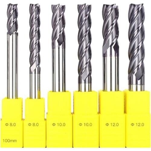 HRC55 6PCS SET flat end mill D8*20C/45C100+10*25C/50C*100+12*30C/50C*100mm for CNC machine