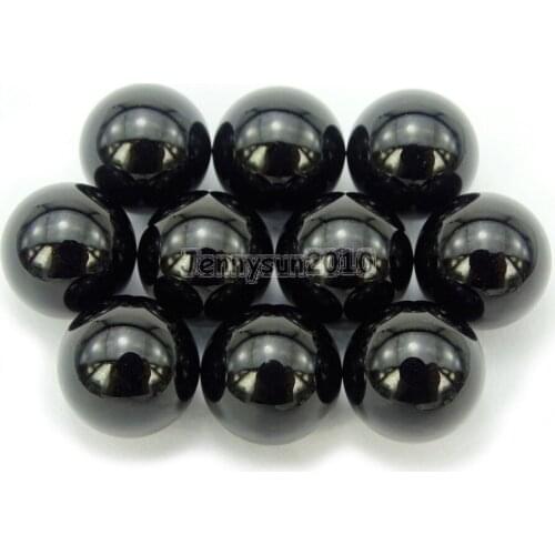 Grade AAA 12mm Natural Black Onyx Gems Stone No Hole Round Sphere Ball Healing Collectibles 100Pcs/Pack
