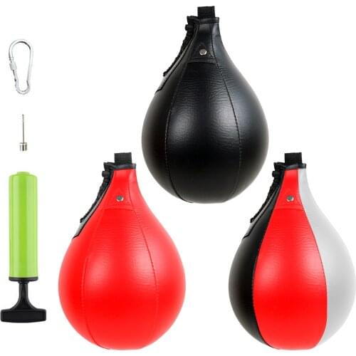 Boxing fast Ball Leather Hanging Punching Bag for Thai Fitness Pear-shaped Design Convenient to Install Reduce Pressure Smooth