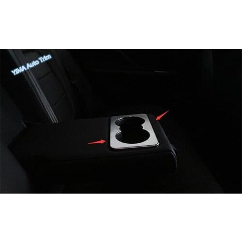 Lapetus Auto Styling Rear Seat Row Water Cup Holder Frame Cover Trim 1 Pcs Fit For Jaguar XF 2016 2017 2018 2019 ABS Matte Style