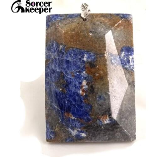Women & Men Fashion Jewelry Pendants Necklaces With Chain Wholesale Blue Sodalite Beads Quartz Stone Colares Femininos SS316