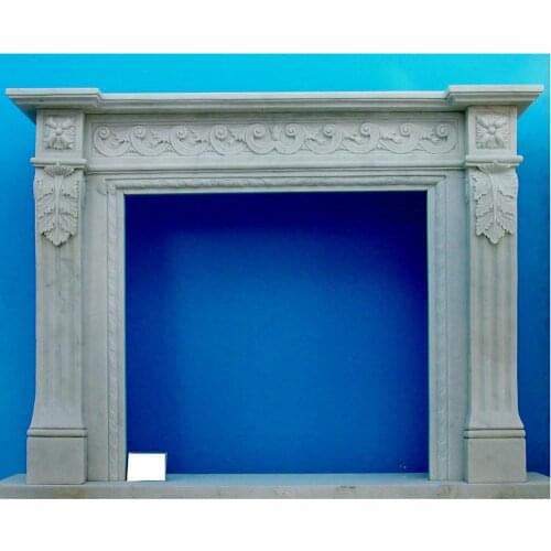 Marble fireplace mantel carved stone fireplace surround concise living room chimneypiece