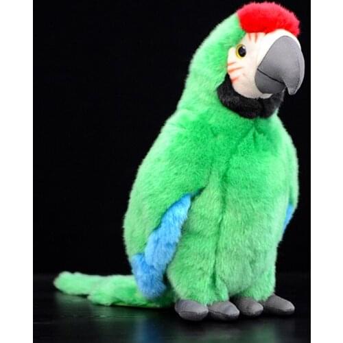 Macaws Ara Green Macao Parrot Psittacidae Soft Plush Toy Bird Model Kids Gift Real Life Simulation Cute Stuffed Animal Doll