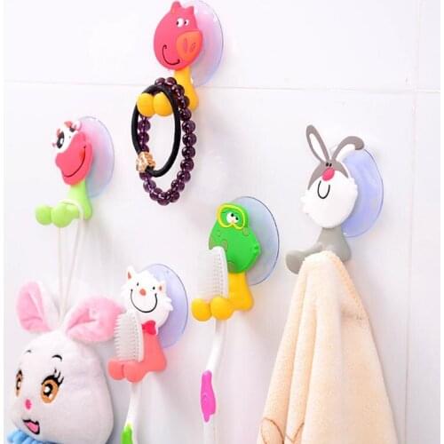 5Pcs Cartoon Sucker Suction Hooks Set Hanging Baby Toothbrush Towels Holder Baby Care Grooming & Healthcare Kits Cute