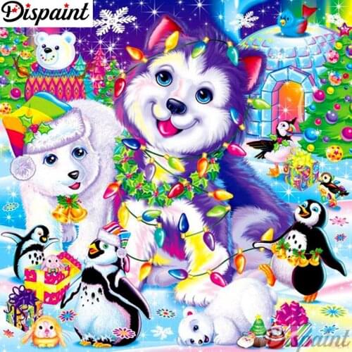 Dispaint Full Square/Round Drill 5D DIY Diamond Painting "cartoon animals" 3D Embroidery Cross Stitch 5D Home Decor A12201