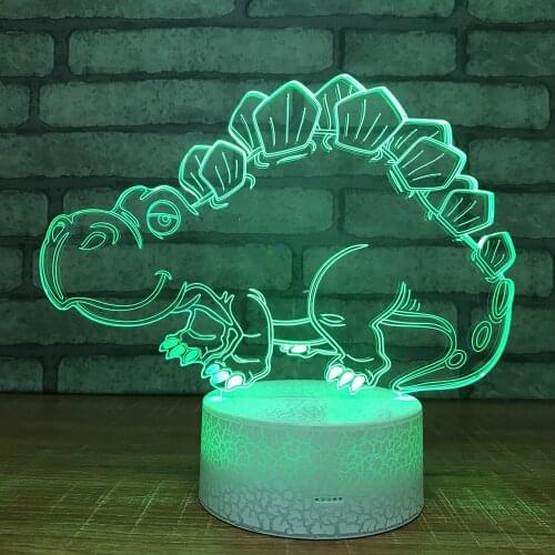 Market Night Light Dinosaur Children Small Toy Wholesale Booth Goods Discolouration Night Light Usb Led 3d Lamp