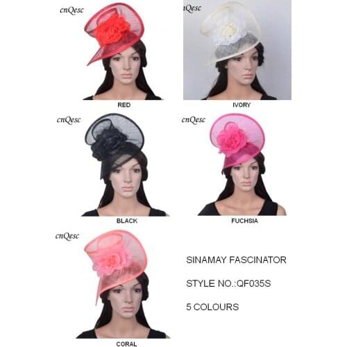 NEW COLORS!Sinamay fascinator hat with silk flower for party,kentucky derby,ascot races,melbourne cup,5 colors