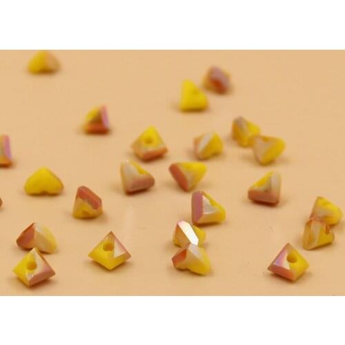 Wholesale 6mm 100pcs Triangle Austria Crystal Beads For Jewelry Making DIY Handmade Bracelet