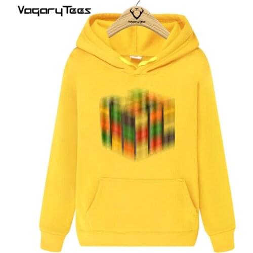 Autumn Male Casual Hoodies Sweatshirt Abstraction melted cube Printed Popular Design Novelty Tops