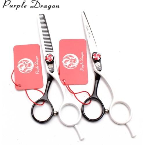 6" Stainless White&Black Hairdressing Scissors Straight Shears Thinning Shears Barber Scissors Professional Hair Scissors Z1018