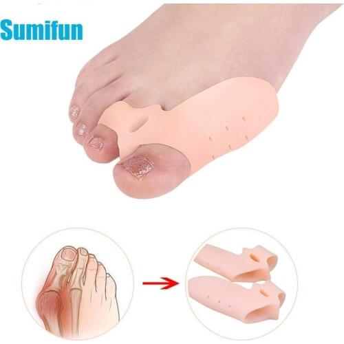 1pair Silicone Bunion Toe Corrector Thumb Separator Hallux Valgus Straightener Protector For Toes Calluses Pad Foot Care Tool