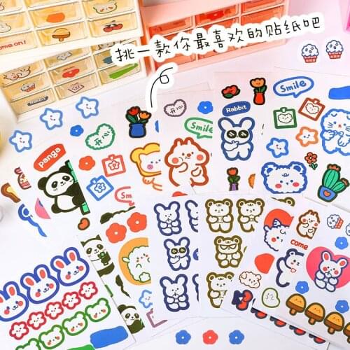 1 Pcs Cute Cartoon Ins Wind Stickers DIY Scrapbook Hand Account Material Mobile Phone Decoration Creative Stickers Gift