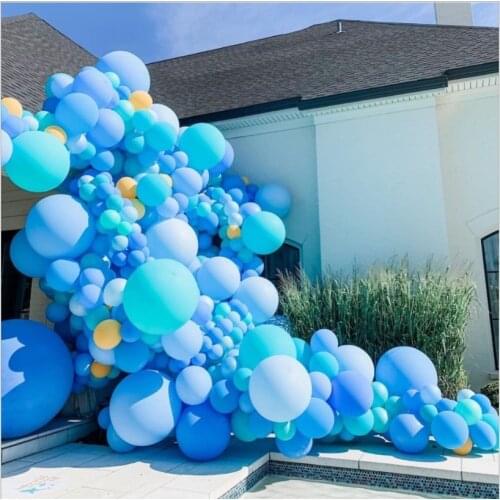 Blue Latex Balloon Chain Garland Set Birthday Party Valentines Day Confession Baby One Year Old Decoration Supplies