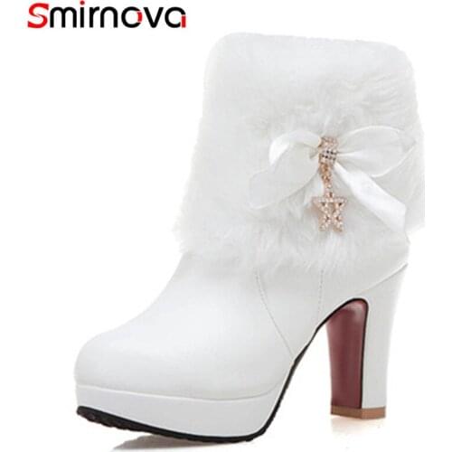 Smirnova women ankle boots 2020 winter boots for ladies platform shoes round toe hot fashion wholesale sexy high heels boots