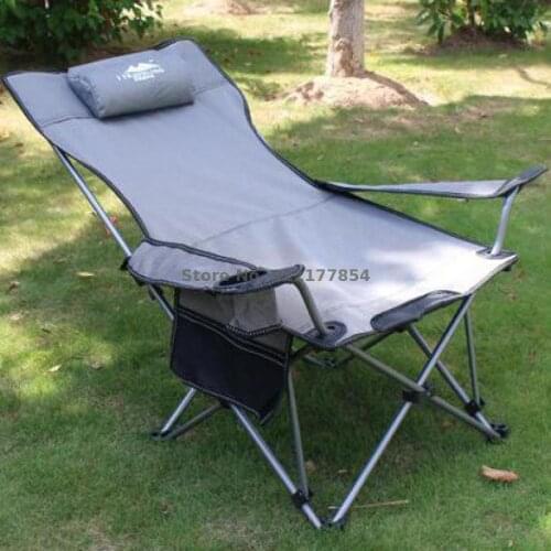 Outdoor folding chair fishing chair portable sitting and lying dual-purpose recliner lunch break bed camping beach chair