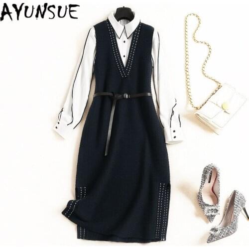 Spring Autumn Dress Women Clothes 2020 Vintage Elegant Office Dress Womens Dresses Formal Ladies Two Piece Set Vestidos ZT2000