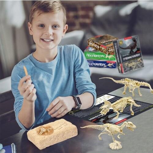 Jurassic Tyrannosaurus Velociraptor Dinosaurs Skeleton Construction Model Building Kits Dig Toys Assemble Scale Animal Puzzle