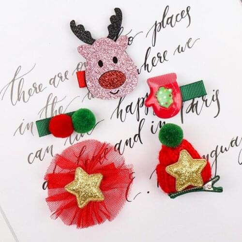 5pcs/set Girl Cute Santa Claus Hairpin Color Hairpin Childrens Hair Accessories Headband Hairpin Fashion Hair Accessories