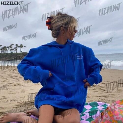 Y2K oversized hoodie Long sleeve Harajuku Female sweatshirt women aesthetic Hiphop vintage winter fairy Grunge clothes blue худи