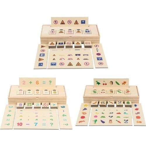 Traffic Sign Knowledge Classification Cognitive Matching Kids Learn Toy Wood Box Gifts for Kids